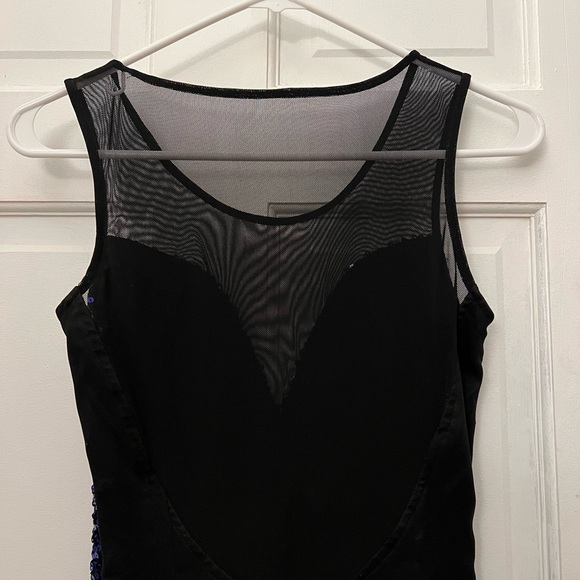 Mesh & sequined purple dress - Picture 2 of 2